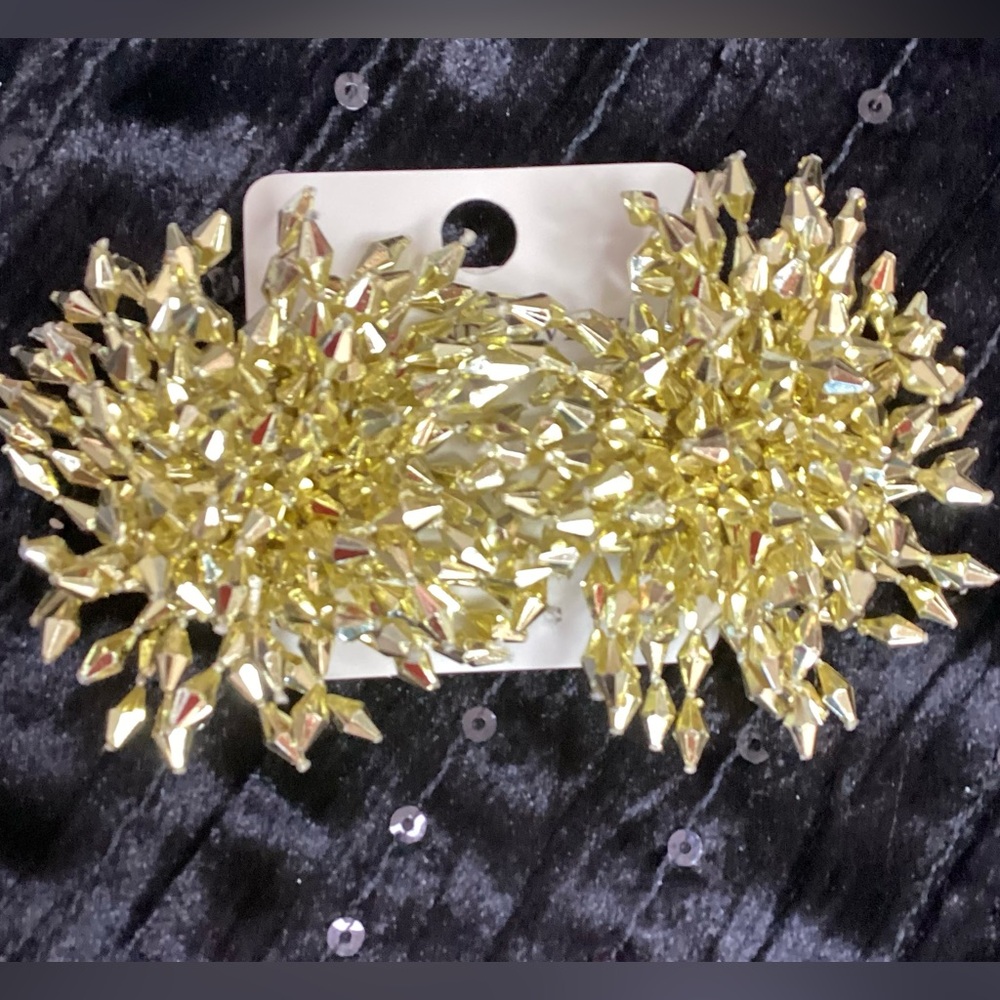 NWOT Elegant Gold Crystal Icicles Earrings or Brooch
